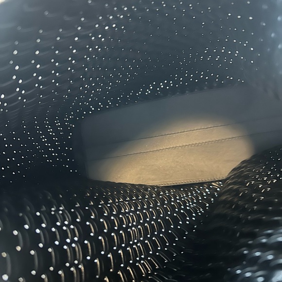 Black Woven Shoulder Bag - Classic Women's Tote - Picture 2 of 2